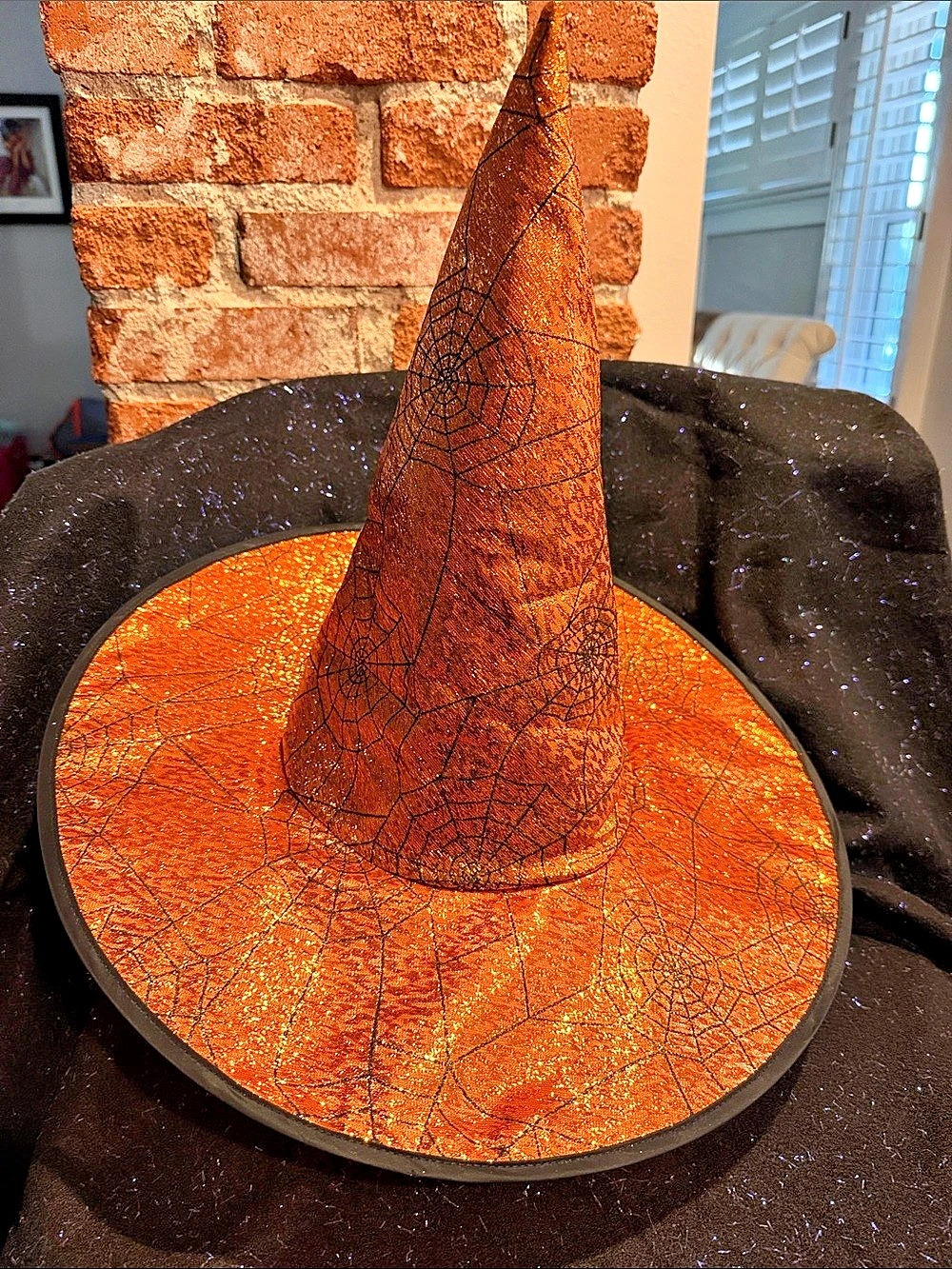 Halloween Witch Hat Decor Orange & Black